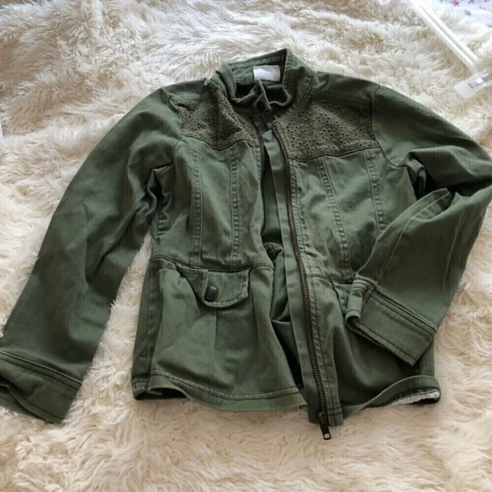 Gymboree Army Green Denim Jacket Size7/8